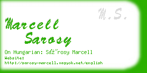 marcell sarosy business card